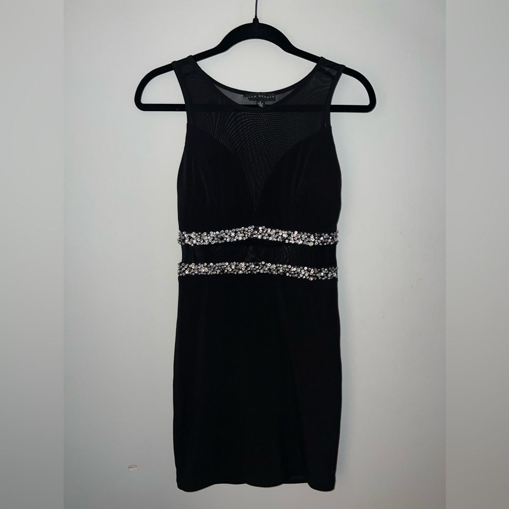 NWOT Black Dress with silver sequin detailed